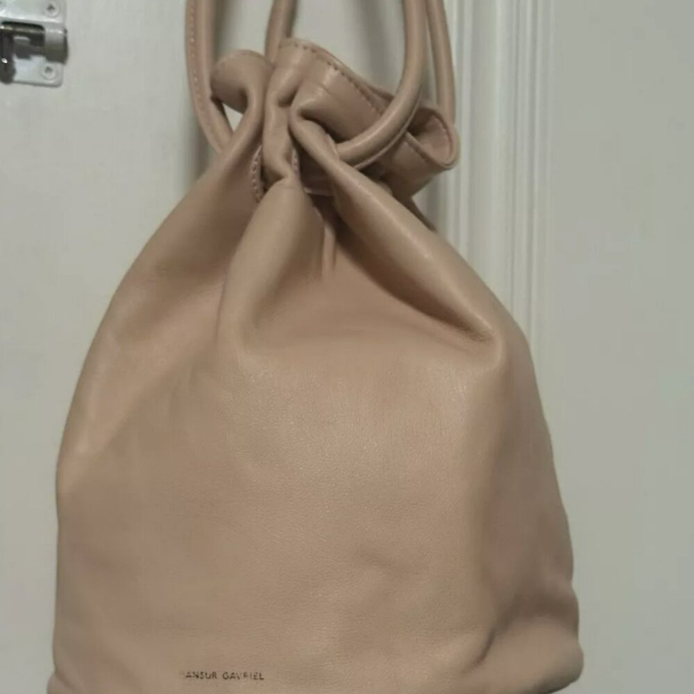 MANSUR GAVRIEL Lambskin Leather Drawstring Pouch Purse - Picture 6 of 9